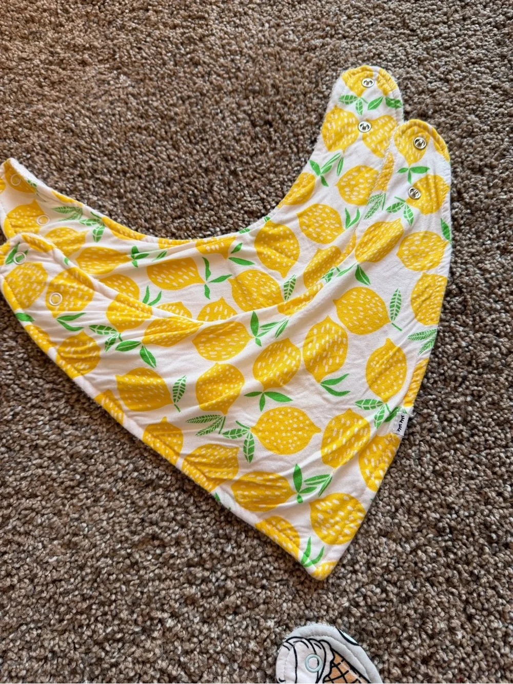 LITTLE SLEEPIES Bamboo Bandana Bib Bundle Lemons Breakfast Food Donut Ice Cream